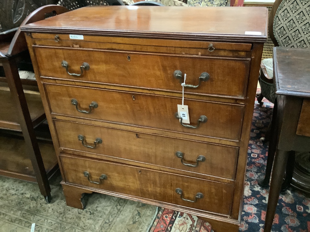 A George III style mahogany chest of four drawers, with brushing slide, width 78cm depth 45cm height 83cm